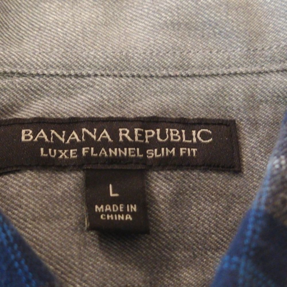 NWOT Banana Republic Slim Fit Luxe Flannel Shirt Size Large - Picture 7 of 7